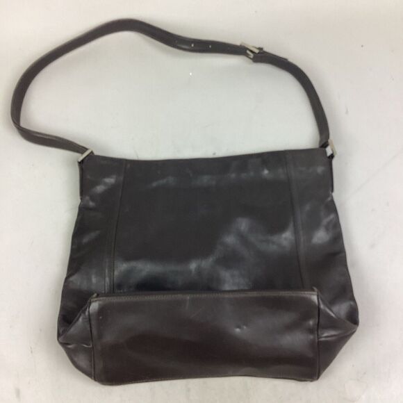 Calvin Klein Dark Brown Leather Handbag Shoulder Bag - Picture 3 of 10